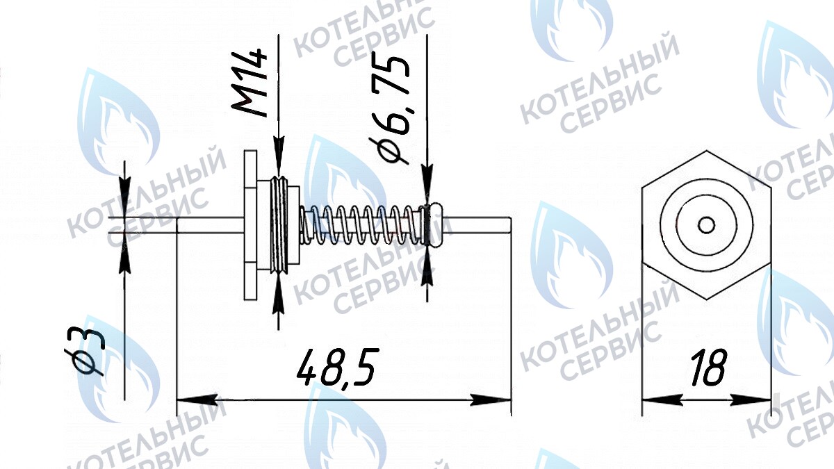 3030 Шток Ø3мм M14 в Оренбурге	