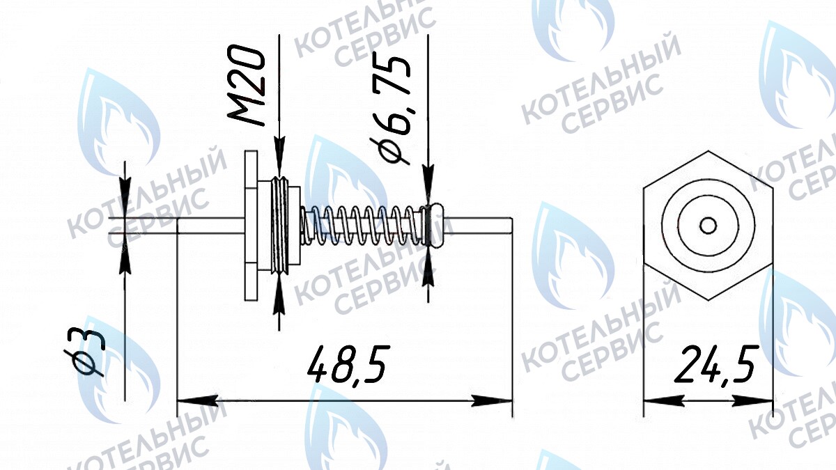 3047 Шток Ø5мм M20 в Оренбурге	