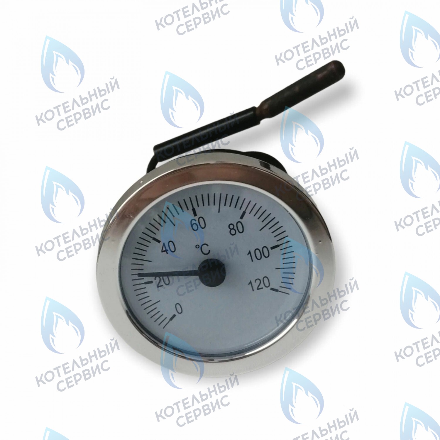 ST002 Термометр капиллярный (круглый хромированное кольцо) Ø52мм,  L=550мм, 0-120С в Оренбурге	