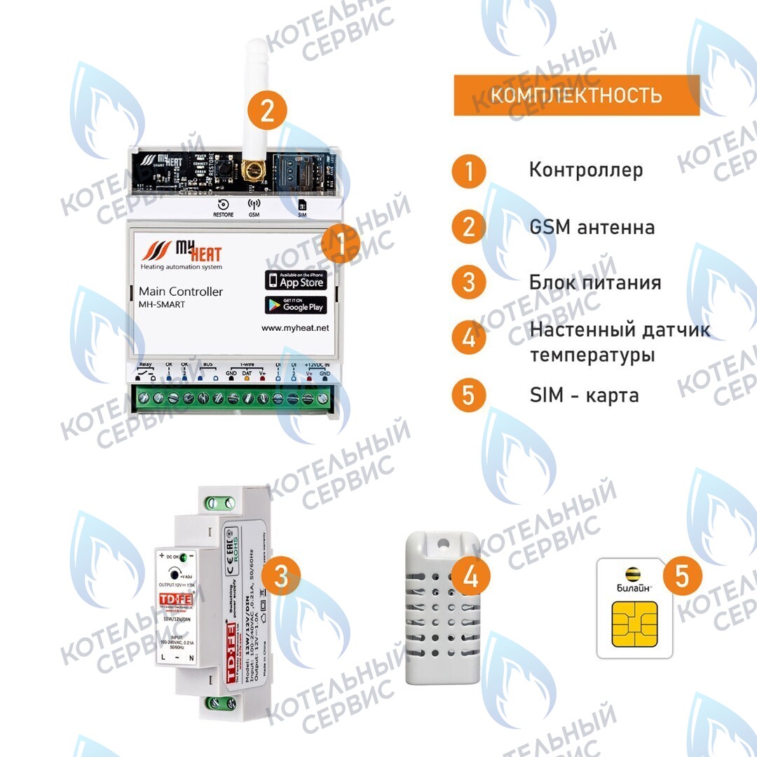 6283 Термостат (контроллер) MyHeat Smart (GSM, Wi-Fi, DIN) в Оренбурге	