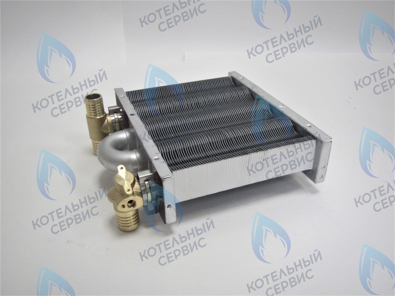 EM021-142-Фитинг-Комп Теплообменник первичный основной (с фитингами) 142мм 67 FIN (100 HSG/ICH/MSC) DAEWOO в Оренбурге	