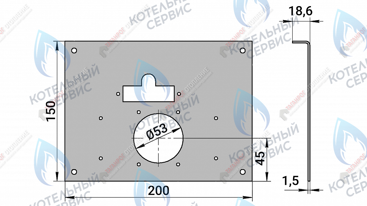 8806 ГазоГорелочное устройство панель 200*150 "Комфорт" 10кВт Sit 630, Аналог (272мм, 1 р.) в Оренбурге	