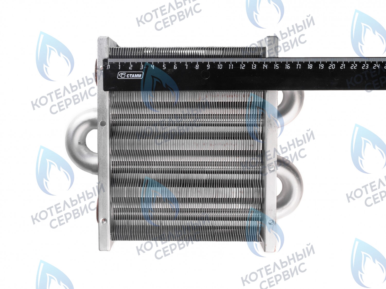 EM021-142 Теплообменник первичный основной (без фитингов) 142мм 67 FIN (100 HSG/ICH/MSC) DAEWOO (3318111100, 3318111120) в Оренбурге	