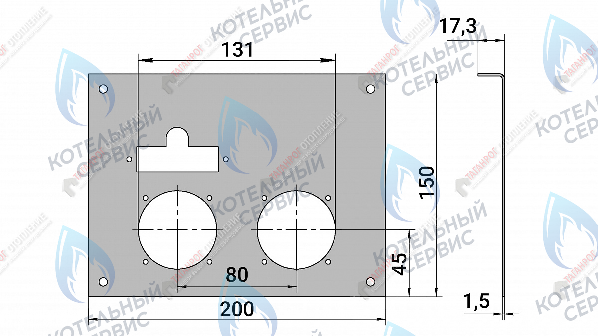 8912 ГазоГорелочное устройство панель 200*150 "Комфорт" 15кВт Sit 630, Аналог (272мм, 2 р.) в Оренбурге	
