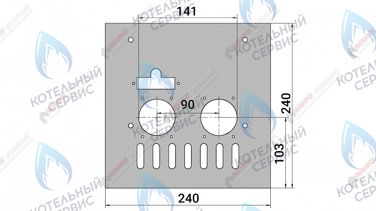 8448 ГазоГорелочное устройство панель 240*240 "Пламя" 15кВт Sit 630, Аналог (272мм, 2 р.) в Оренбурге	