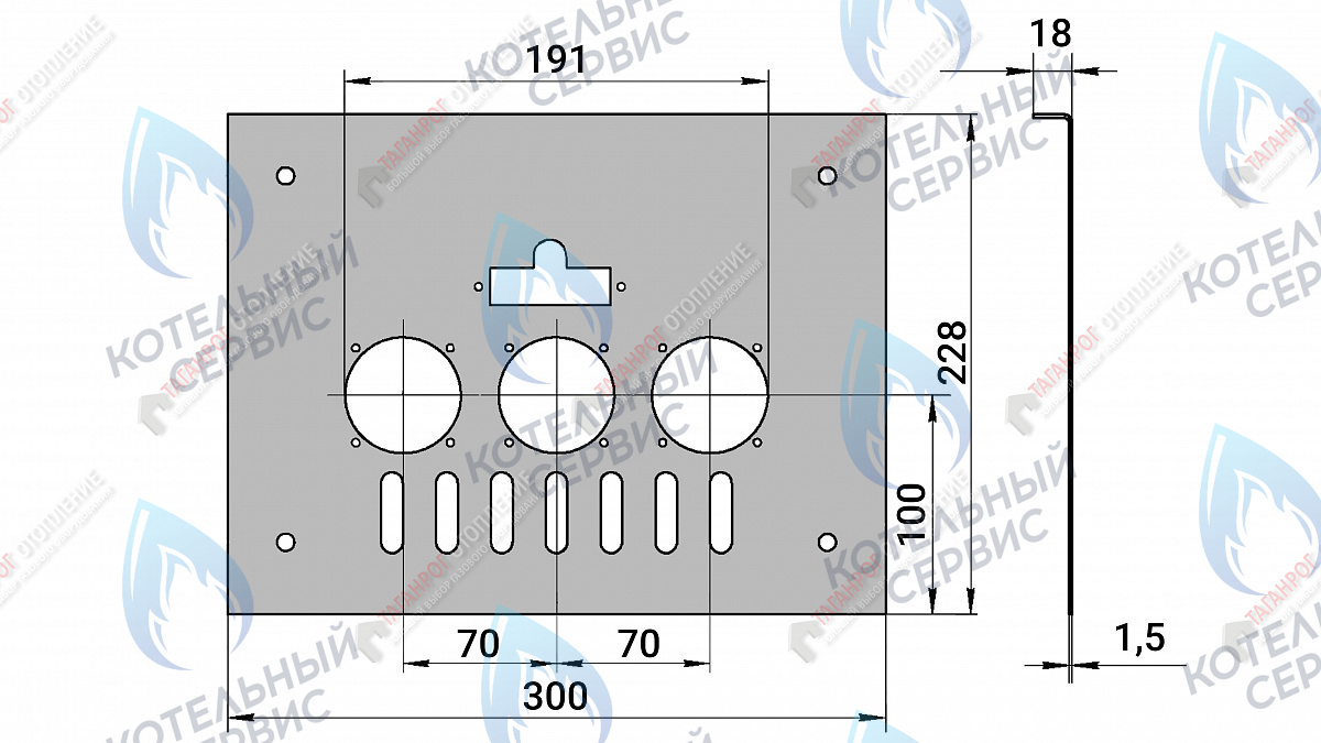 3238 ГазоГорелочное устройство панель 300*228 "АГУК2Т" 24кВт Sit 630, Аналог (272мм, 3 р.) в Оренбурге	