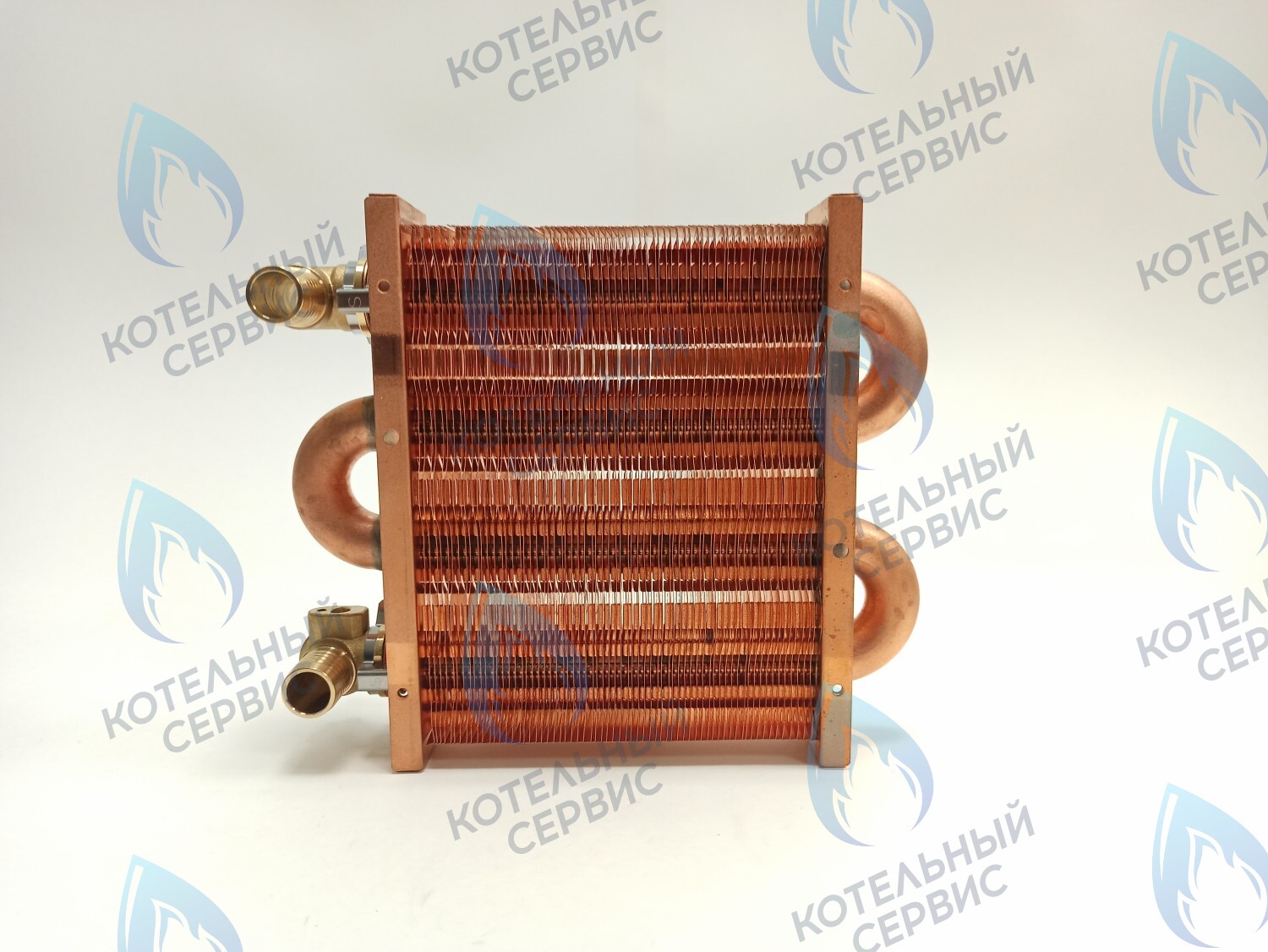 EM021-142-02-Фитинг-Комп Теплообменник первичный основной (с фитингами) 142мм 67 FIN (100 HSG/ICH/MSC) DAEWOO в Оренбурге	