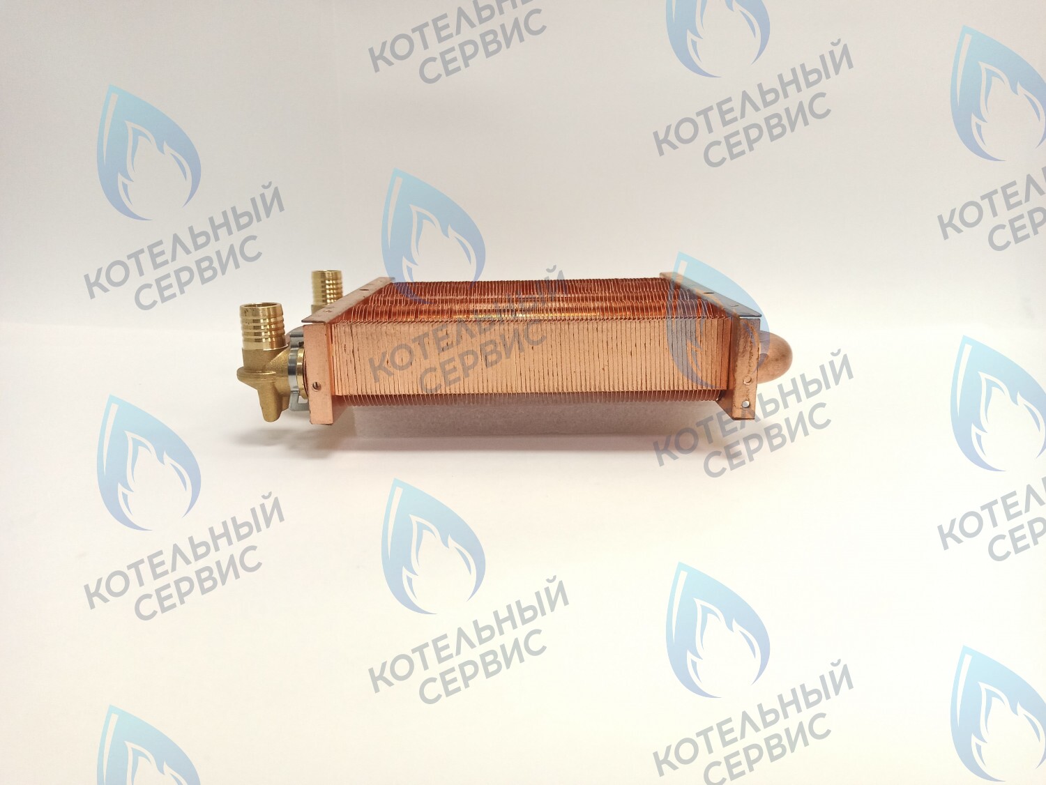 EM021-180-02-Фитинг-Комп Теплообменник первичный основной (с фитингами) 180мм 85 FIN (130-200 HSG/ICH/MSC) (3318108610, 3318108640) DAEWOO в Оренбурге	