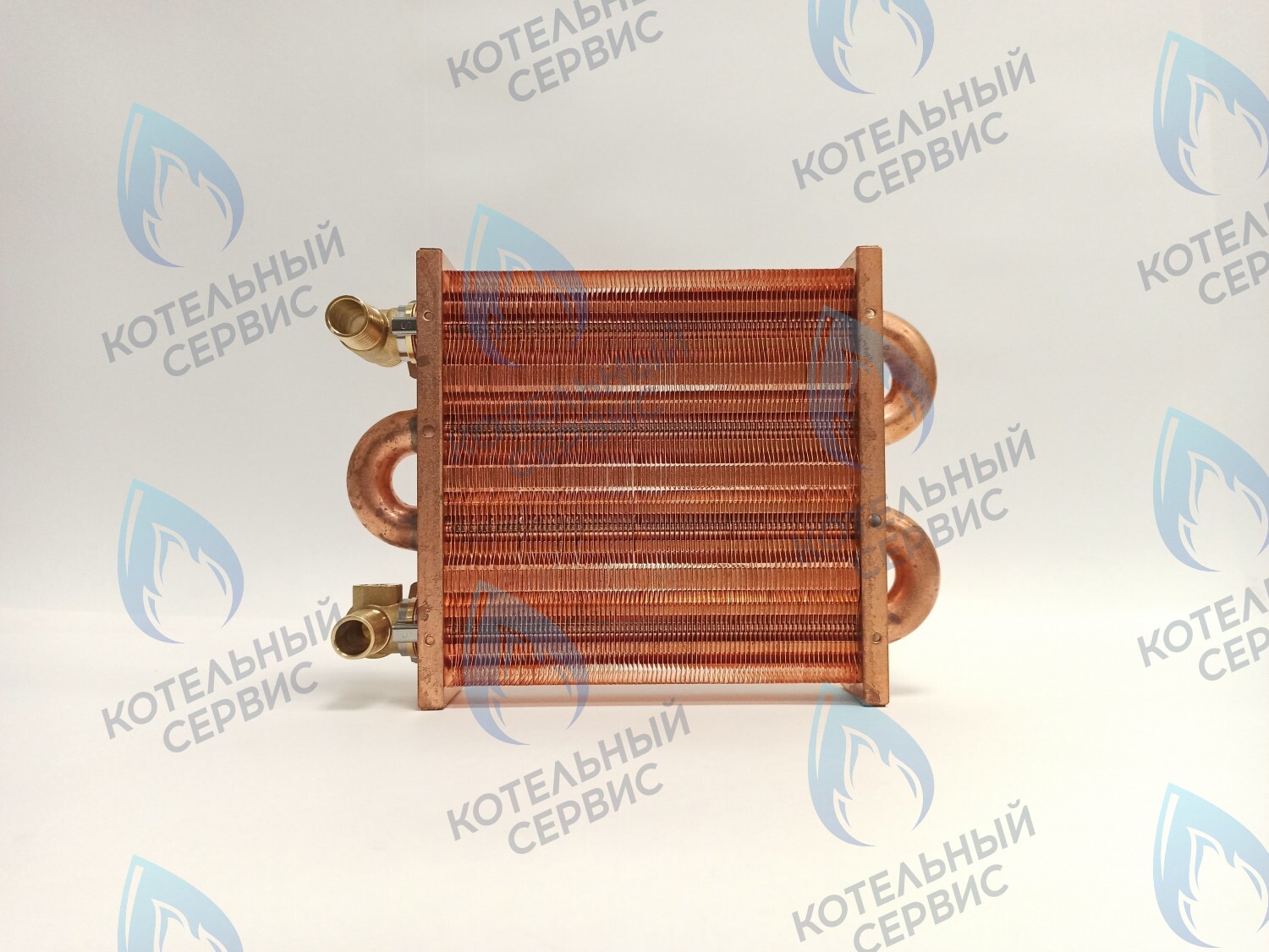 EM021-180-02-Фитинг-Комп Теплообменник первичный основной (с фитингами) 180мм 85 FIN (130-200 HSG/ICH/MSC) (3318108610, 3318108640) DAEWOO в Оренбурге	