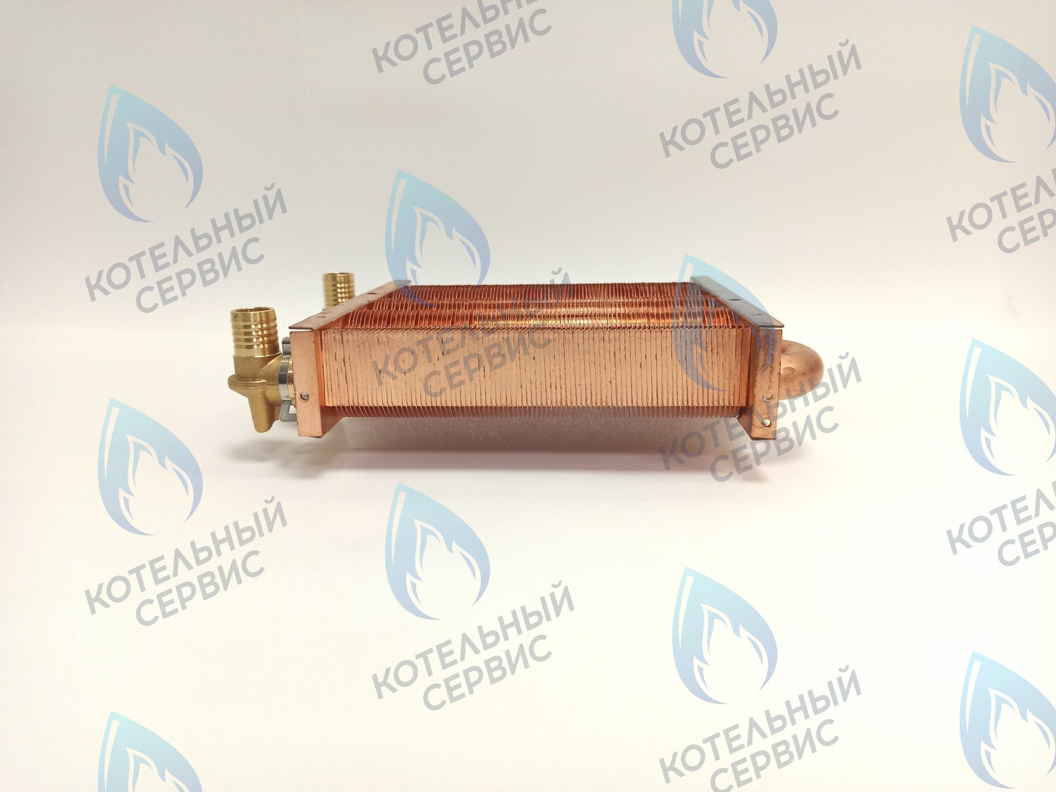 EM021-180-02-Фитинг-Комп Теплообменник первичный основной (с фитингами) 180мм 85 FIN (130-200 HSG/ICH/MSC) (3318108610, 3318108640) DAEWOO в Оренбурге	