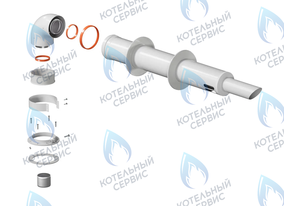 KTL-01-1KS Коаксиальный комплект дымохода 60/100 1м KRATS (универсальный, все кроме Immergas/Navien) в Оренбурге	