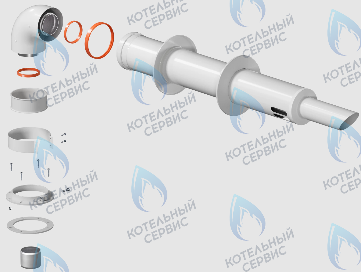 KTL-01-075KS Комплект коаксиального дымохода 60/100 0,75 м KRATS (универсальный, все кроме Immergas/Navien) в Оренбурге	