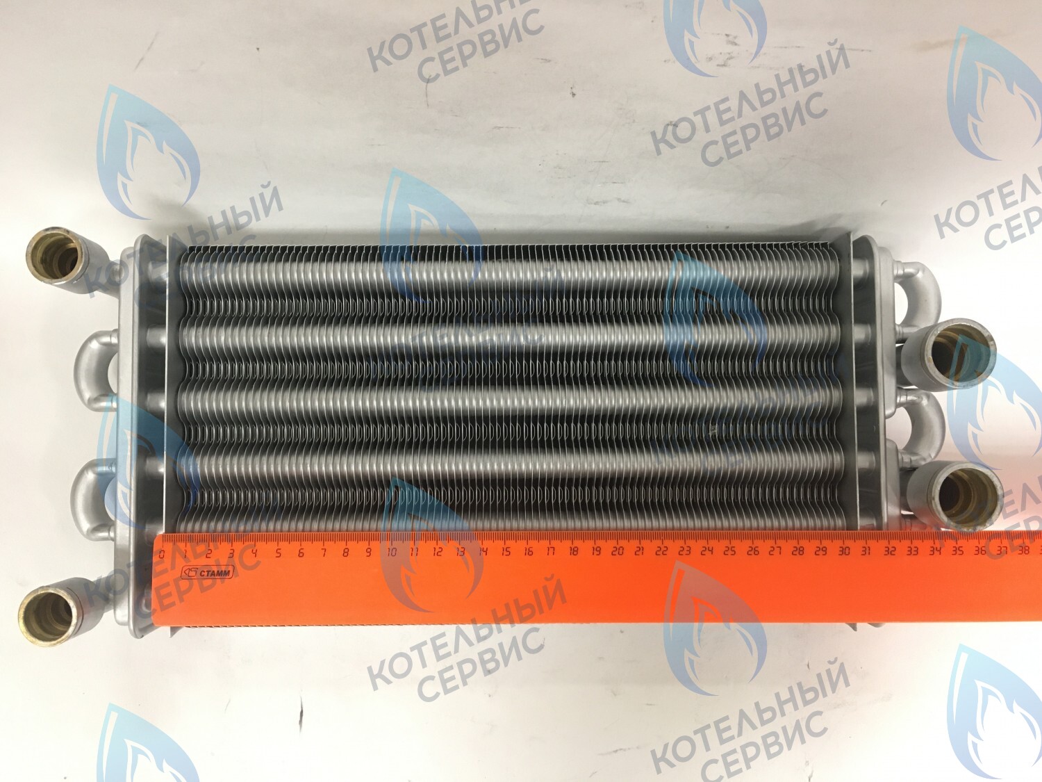 02-2003-01 Теплообменник битермический 30кВт 310мм (до 2007 года, компл-ть 05-2029-01 - 2шт.) GAZLUX в Оренбурге	