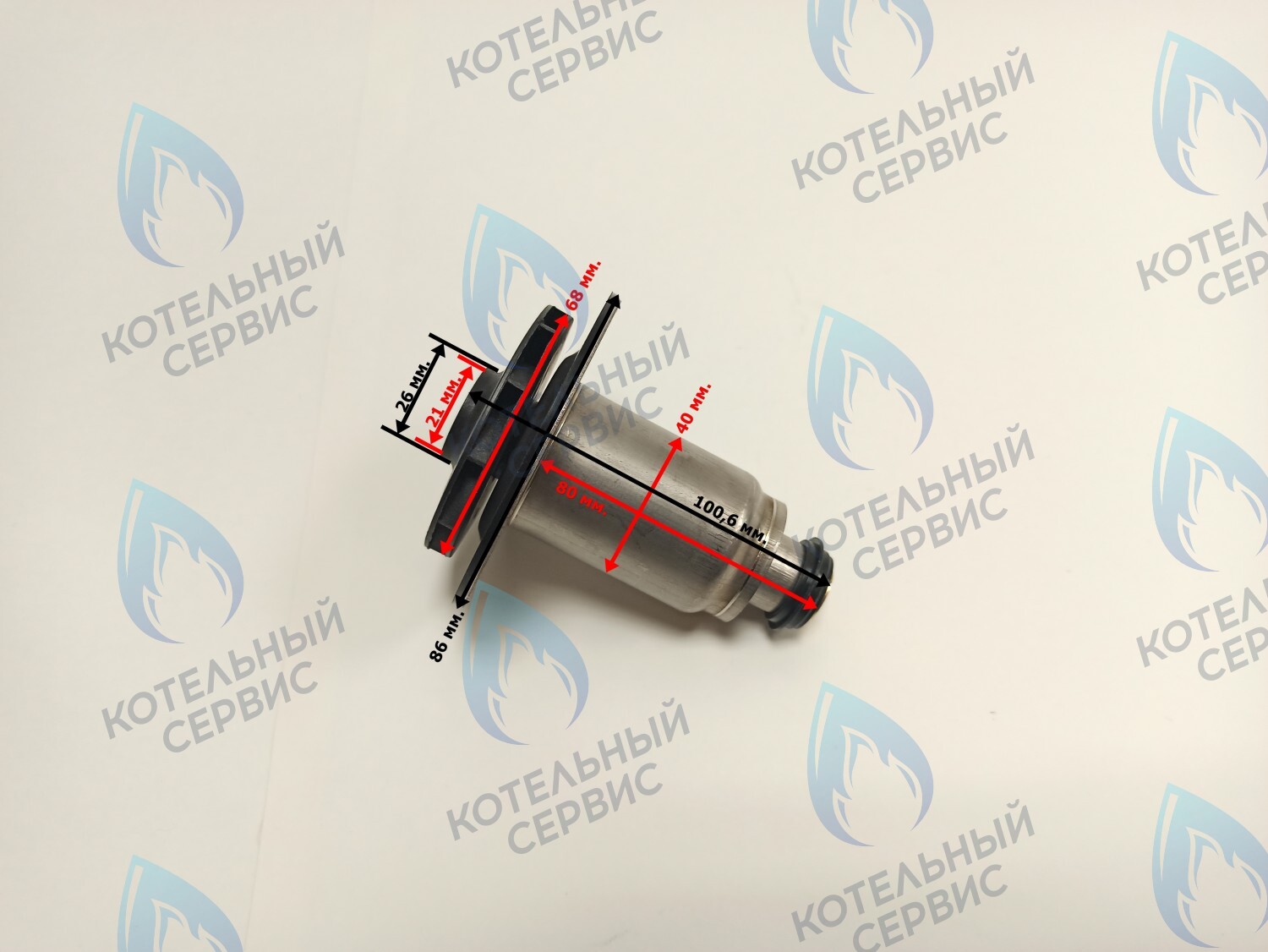 PPR-W21CW-40-02 Втулка ротор насоса (по часовой стрелке) аналог WILO 15/6 (втулка 40мм, короткая 80мм, колесо 68/21мм) в Оренбурге	