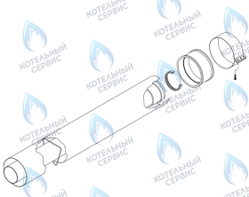 Участок коаксиальный (удлинение) 1м, Ø60/100мм