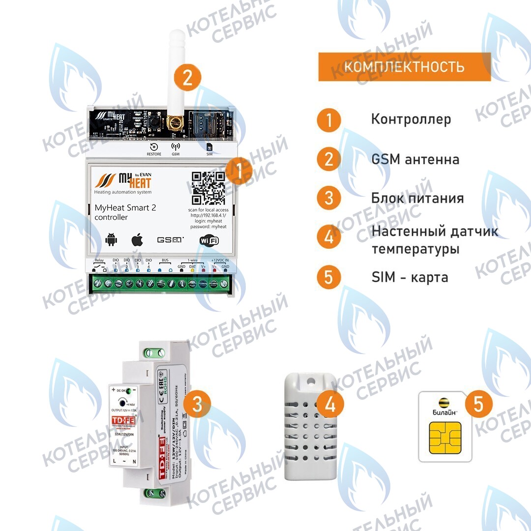 6281 Термостат (контроллер) MyHeat Smart 2 (GSM, Wi-Fi, DIN) в Оренбурге	