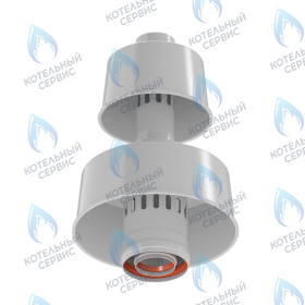 Оголовок с ветрозащитой D60/100 белый