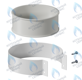 Хомут комплект KRATS D100, резиновый хомут, хомут стальной гнутый, саморезы 2 шт