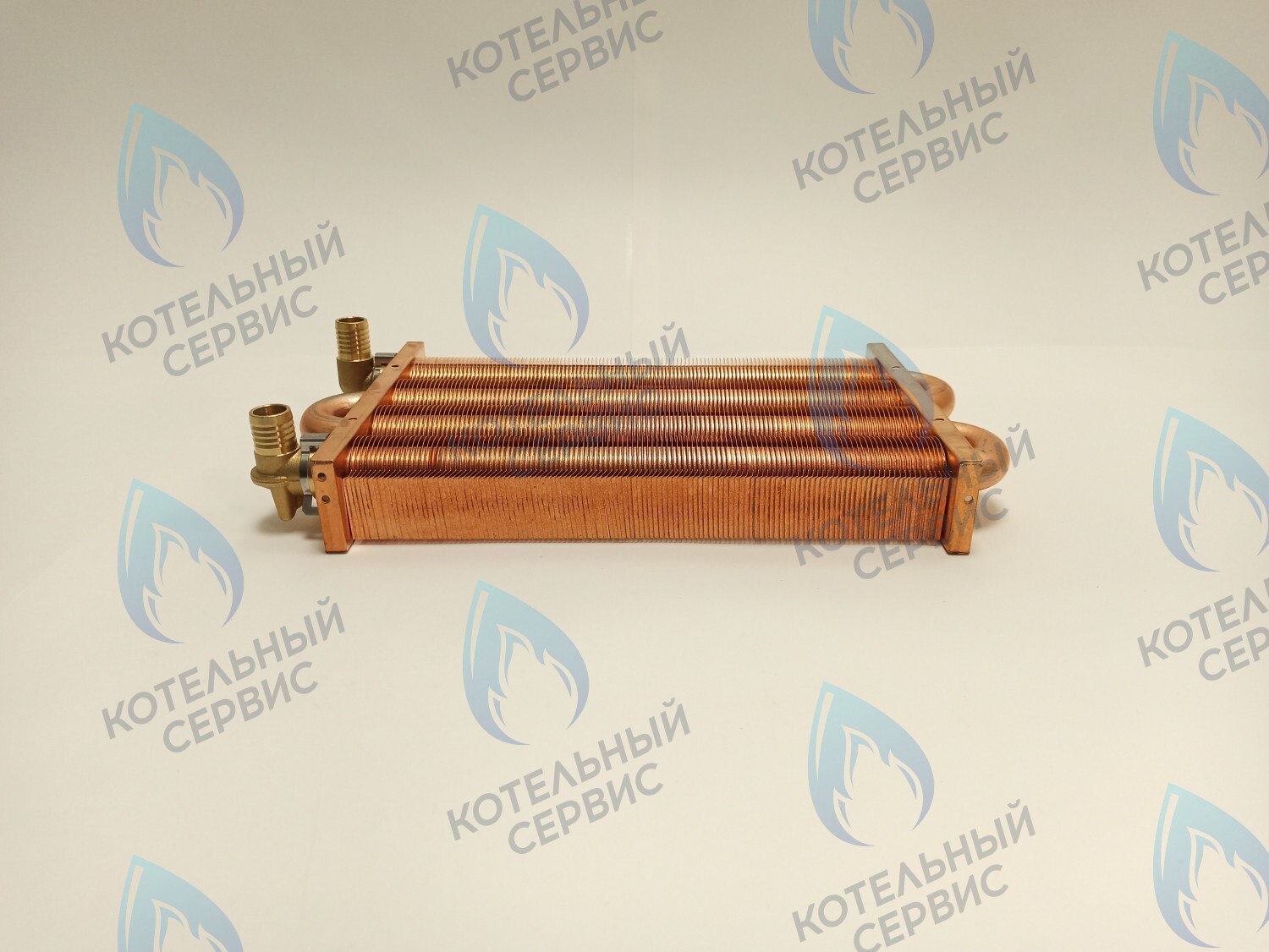 EM021-280-02-Фитинг-Комп Теплообменник отопления медный с фитингами (280 мм) 122 FIN (250-300MSC) DAEWOO в Оренбурге	