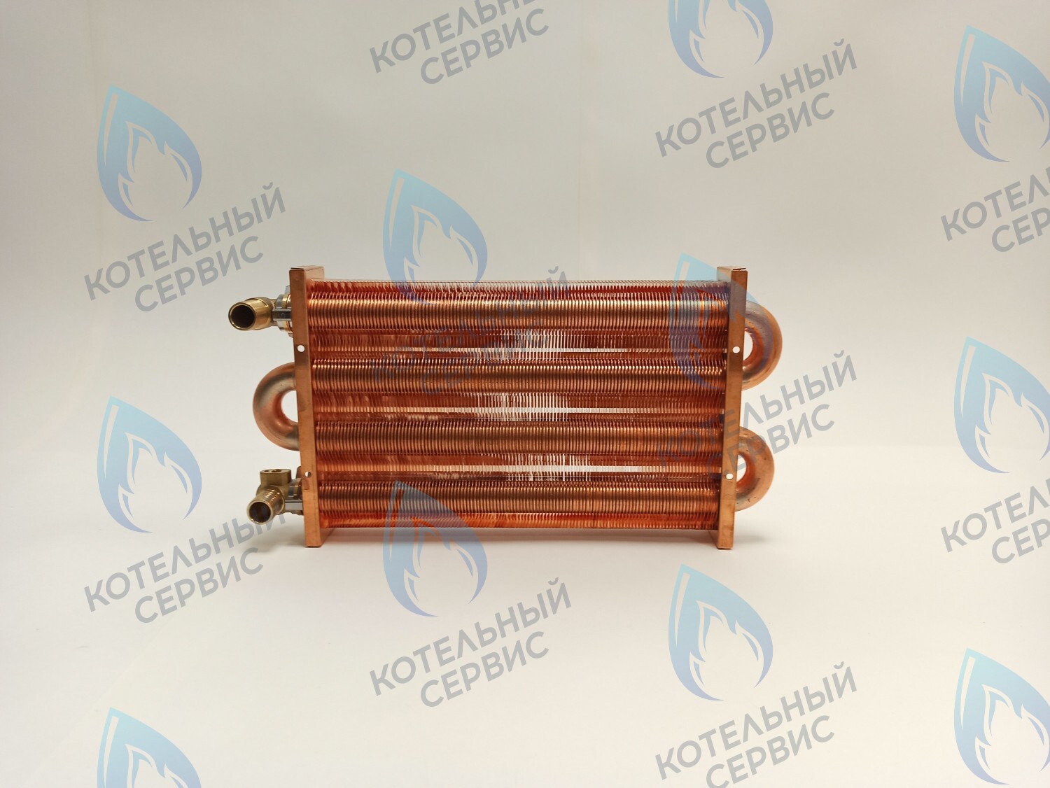 EM021-280-02-Фитинг-Комп Теплообменник отопления медный с фитингами (280 мм) 122 FIN (250-300MSC) DAEWOO в Оренбурге	