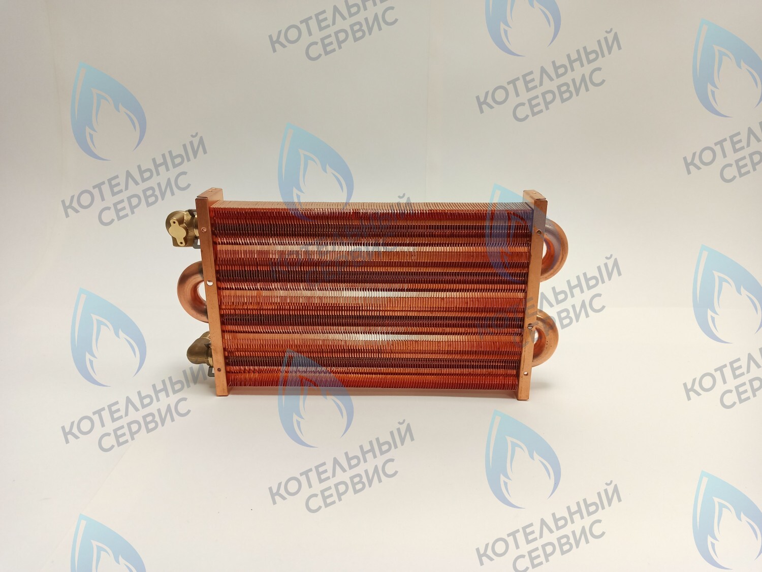 EM021-280-02-Фитинг-Комп Теплообменник отопления медный с фитингами (280 мм) 122 FIN (250-300MSC) DAEWOO в Оренбурге	