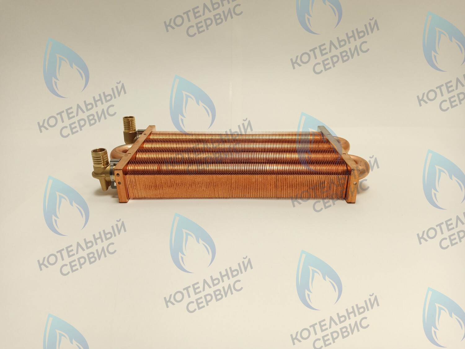 EM021-280-02-Фитинг-Комп Теплообменник отопления медный с фитингами (280 мм) 122 FIN (250-300MSC) DAEWOO в Оренбурге	