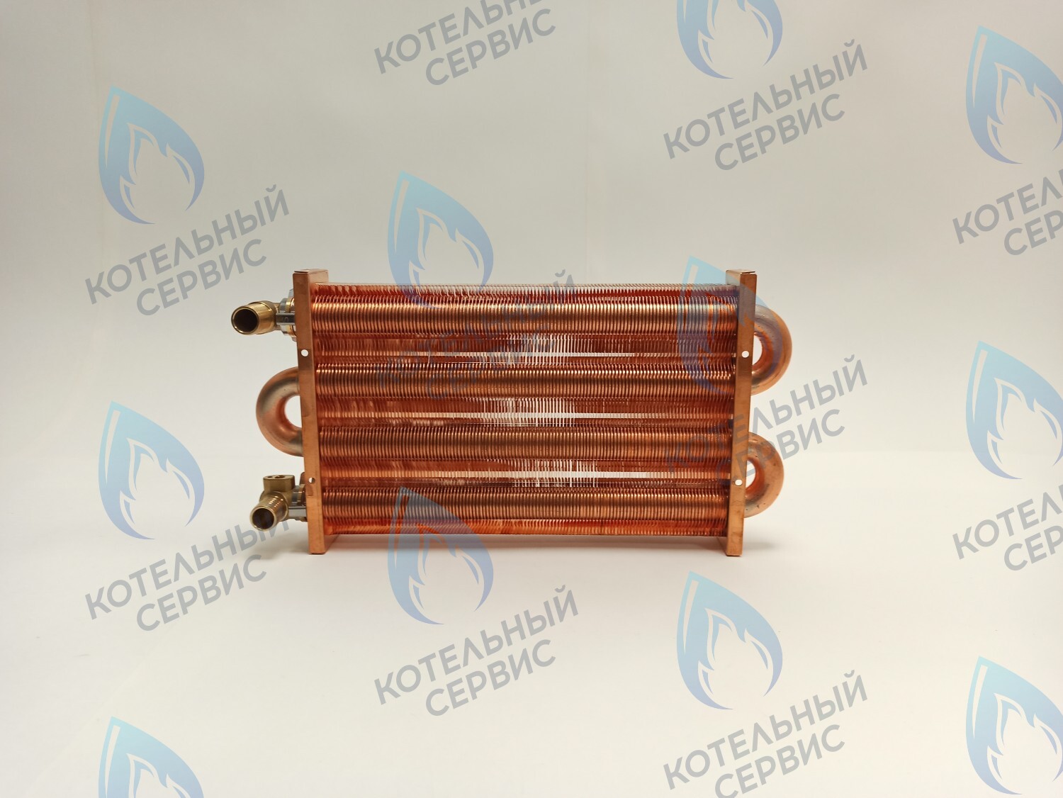 EM021-280-02-Фитинг-Комп Теплообменник отопления медный с фитингами (280 мм) 122 FIN (250-300MSC) DAEWOO в Оренбурге	