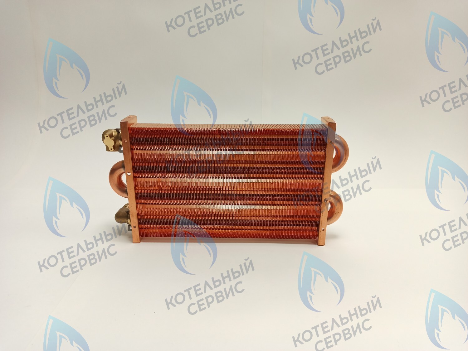 EM021-280-02-Фитинг-Комп Теплообменник отопления медный с фитингами (280 мм) 122 FIN (250-300MSC) DAEWOO в Оренбурге	