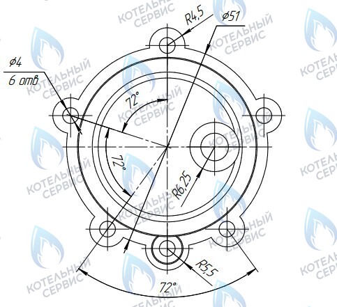 1210 Мембрана (диафрагма) 51мм, для газовой колонки Beretta AQUA; Baxi SIG-2; Innovita 11, 14 /аналог/ в Оренбурге	