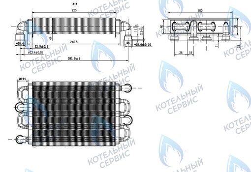 39837660 Теплообменник битермический  (37405340, 39837665) FERROLI в Оренбурге	