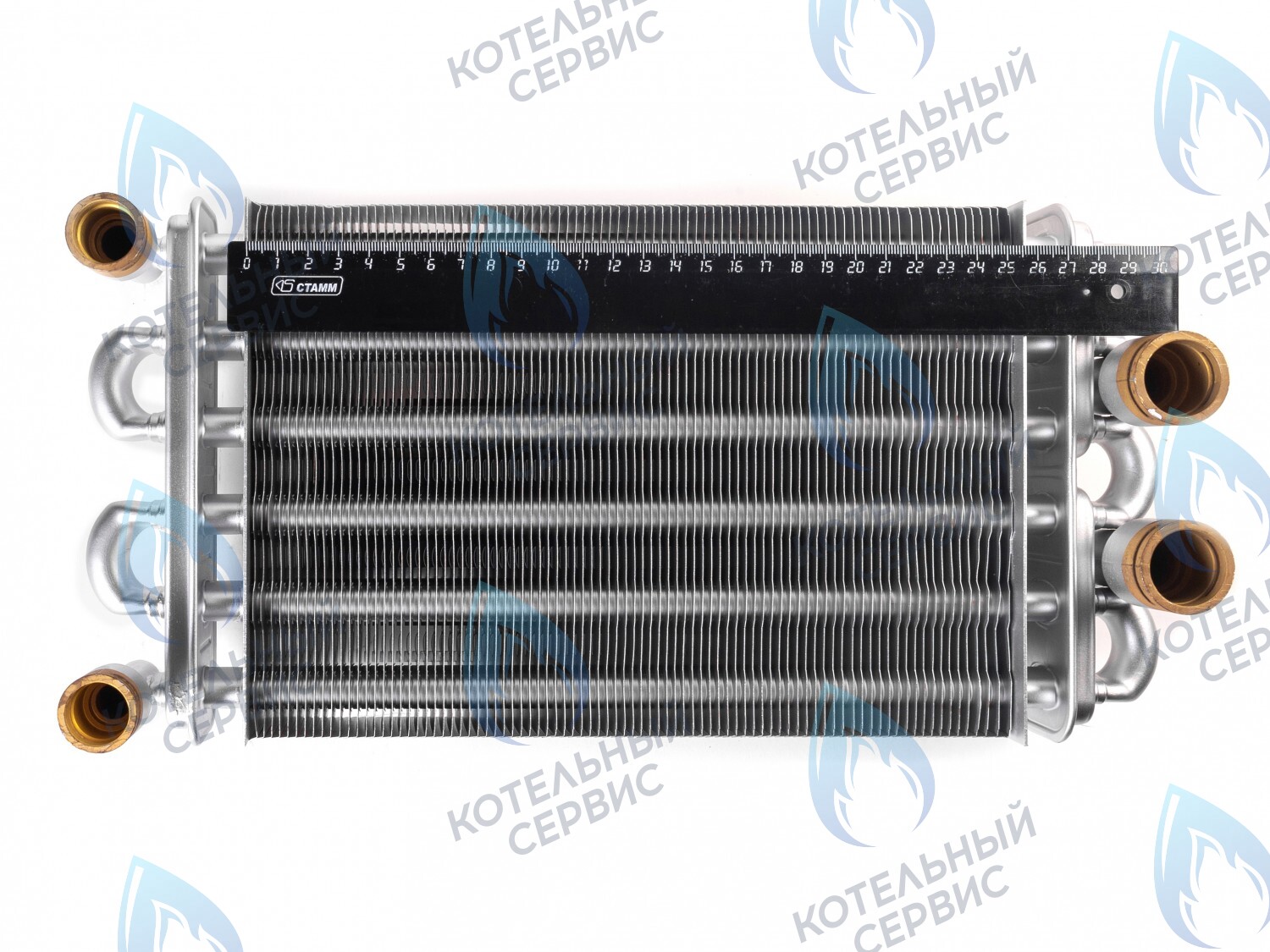 EB011-260 Теплообменник битермический 260мм 24кВт  Gazeco 24-T1/-C1 (до 05.2016) (02-4002), ROC(L44626) в Оренбурге	