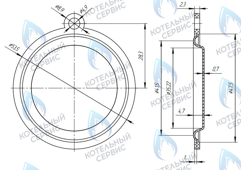 1319 Мембрана (диафрагма) 54мм для газовой колонки VS /аналог/ в Оренбурге	
