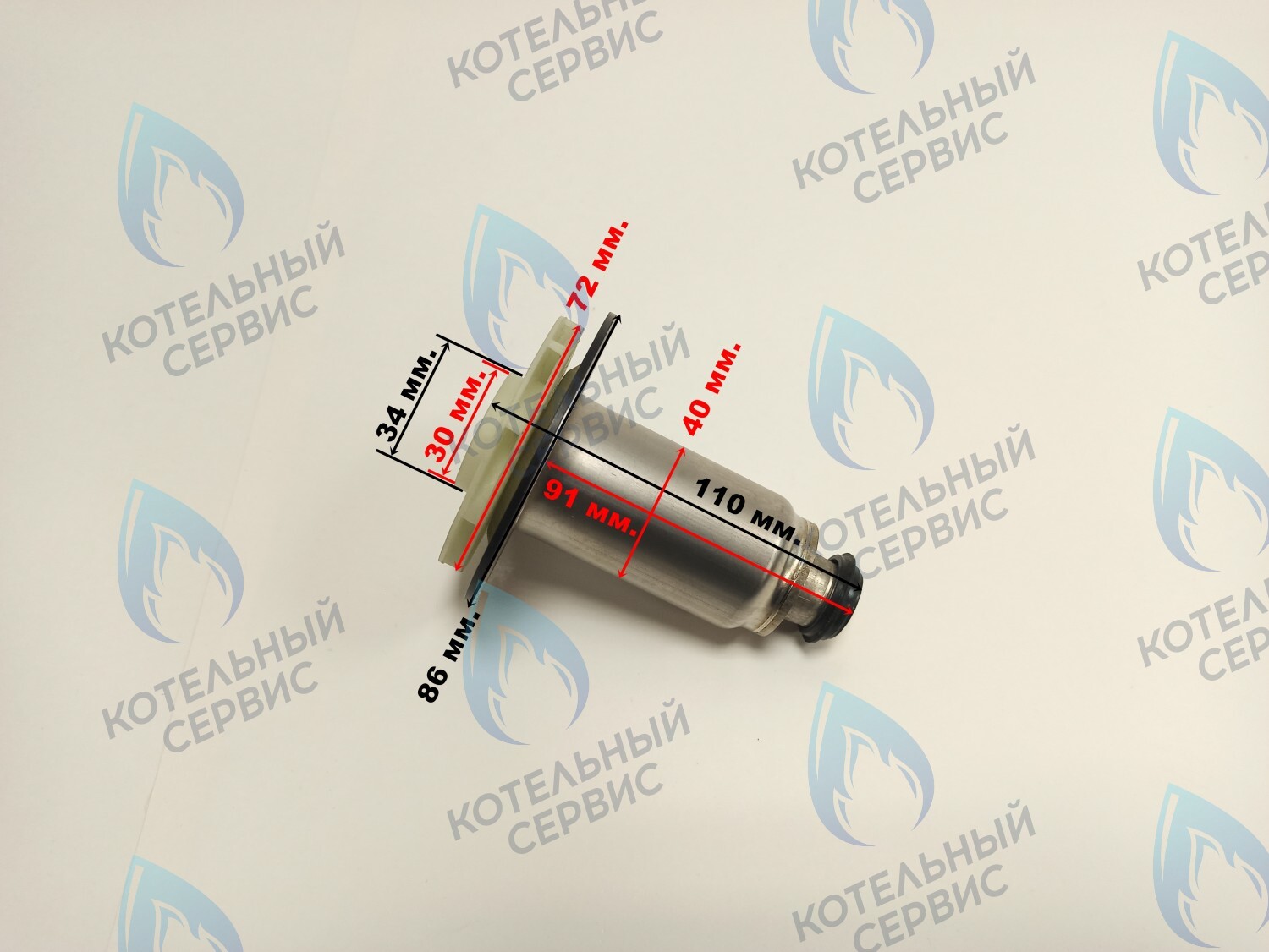PPR-W30CW-40LONG-02 Втулка ротор насоса (по часовой стрелке) аналог WILO 15/7 (втулка 40мм, длинная 90мм, колесо 72/30мм) FONDITAL в Оренбурге	