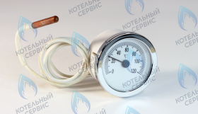 Термометр круглый хром рамка белый корпус 0-120°C FERROLI