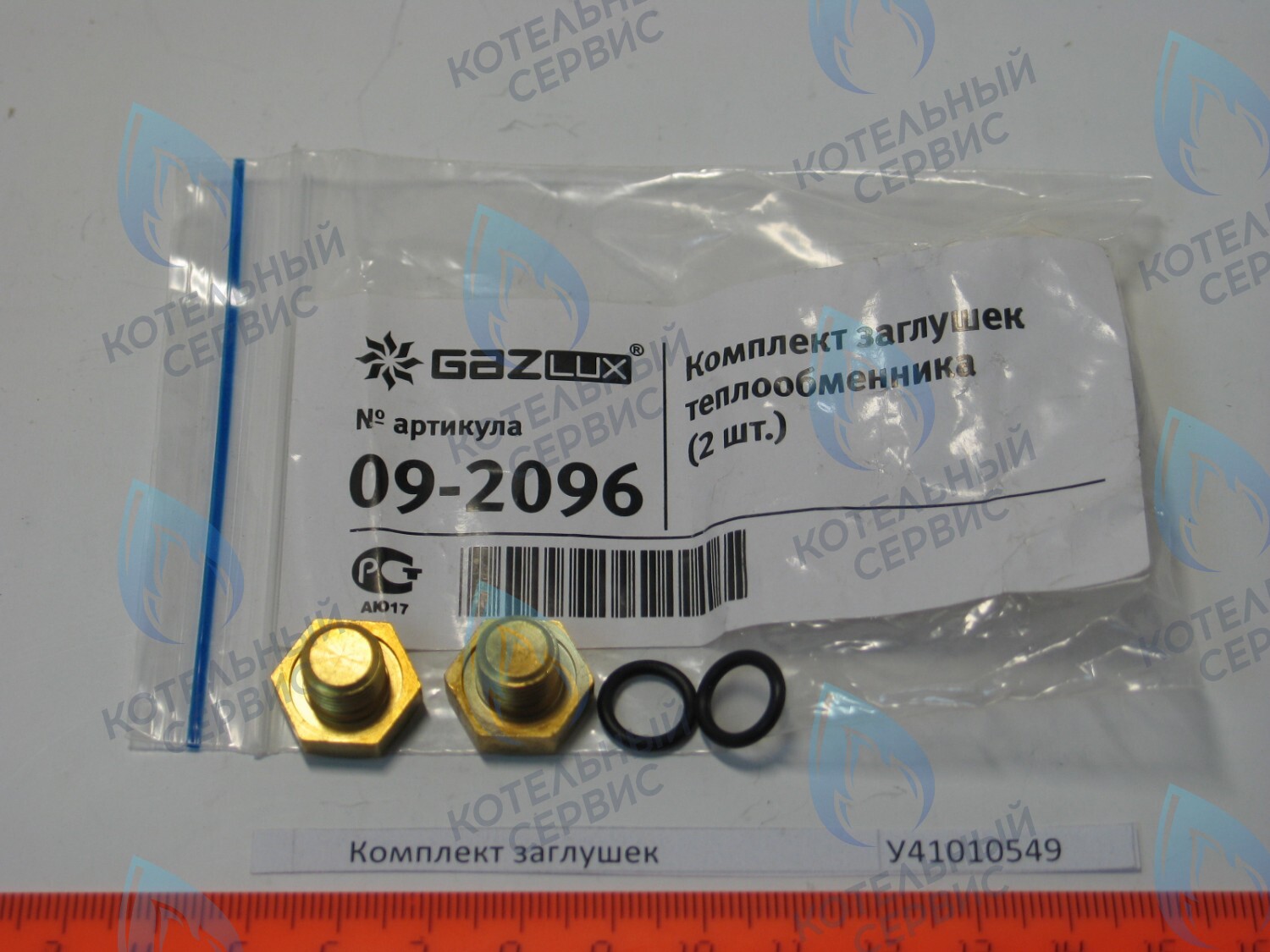 09-2096 Комплект заглушек теплообменника латунь (2шт.) GAZLUX в Оренбурге	