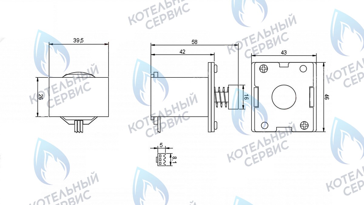 17501 Соленоид водонагревателя Neva Comfort, BaltGaz, Vektor, OASIS, Zanussi (аналог)	850	800	800 в Оренбурге	